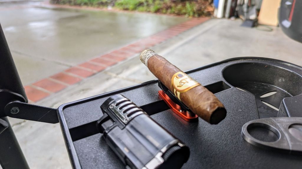 Relegated to the Garage on This Cold and Dreary Day. But I’m Enjoying the Comforting Effects of a Great&nbsp;Smoke.